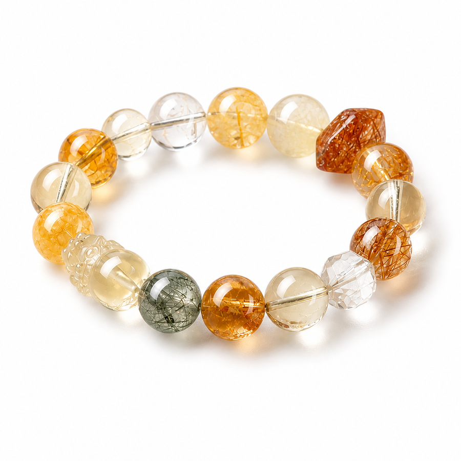 Mixed Quartz Bracelet for Prosperity & Protection