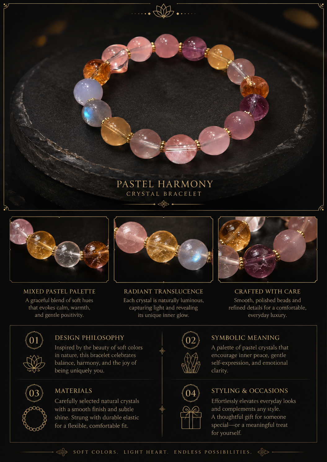 Pastel Harmony Crystal Bracelet