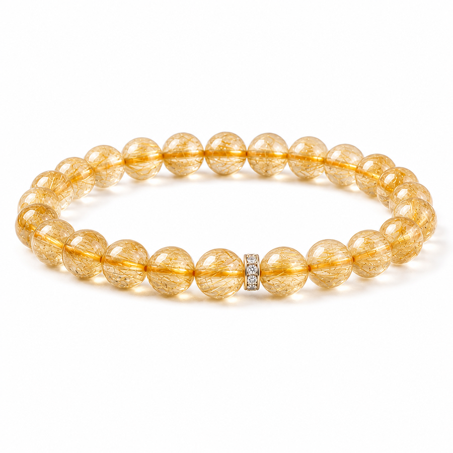 Rutilated Quartz Bracelet for Insight & Daily Intention