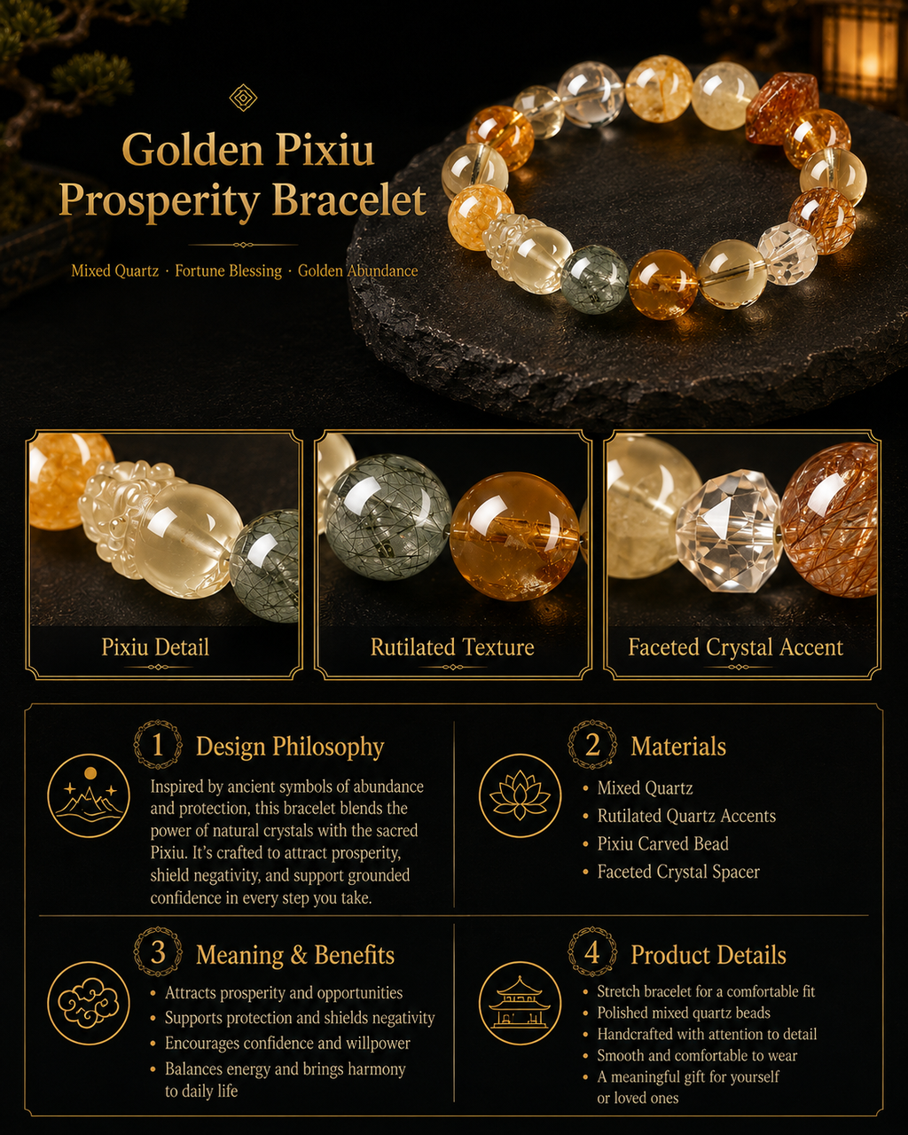 Golden Pixiu Prosperity Bracelet
