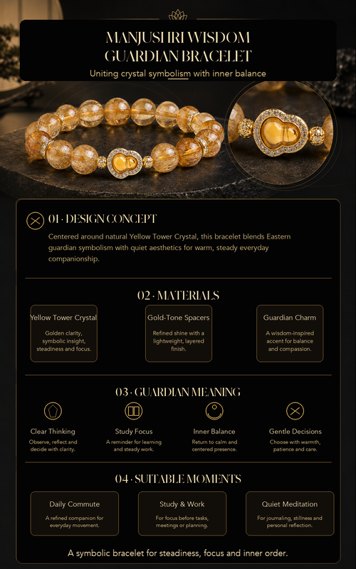 Golden Guardian Bracelet - Yellow Tower Crystal